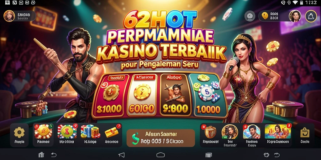 Screenshot menunjukkan gameplay seru 62HOT dengan grafis menarik.