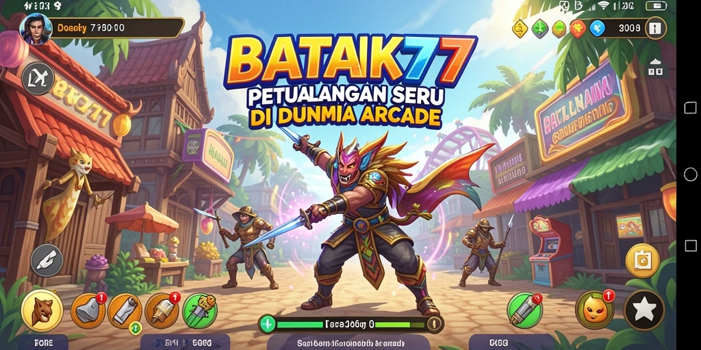 Tampilan gameplay yang dinamis dan penuh warna dari BATIK77.