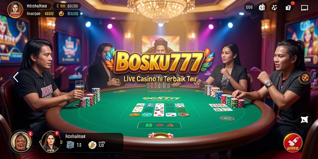 Tampilan gameplay menarik dari BOSKU777 yang menampilkan dealer profesional.
