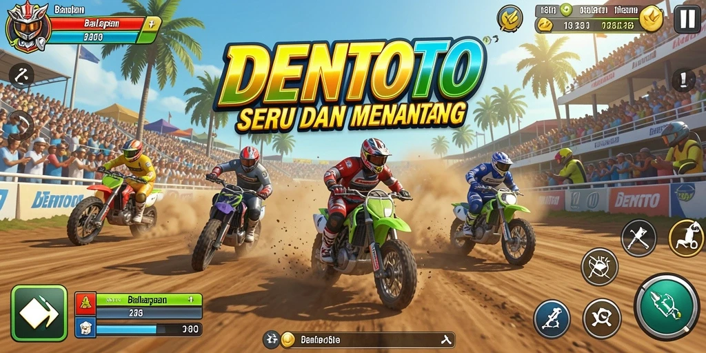 Gameplay menarik DENTOTO dengan aksi balapan yang seru.