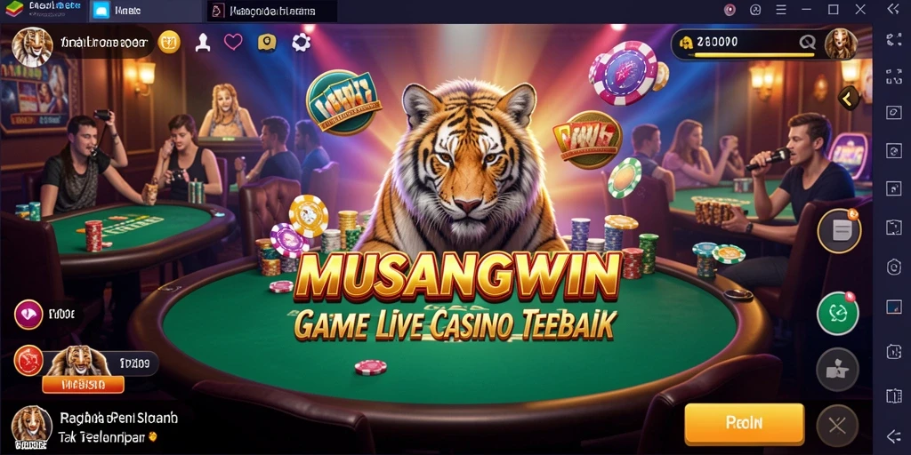 Tampilan gameplay mendebarkan dalam aplikasi Live Casino MUSANGWIN.