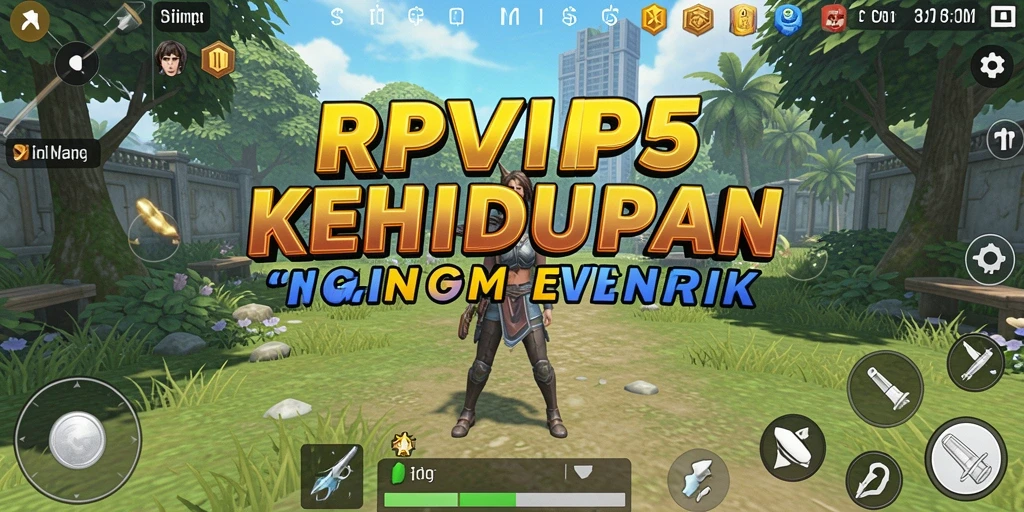 Screenshot utama RPVIP5 menampilkan karakter dalam dunia simulasi yang hidup.