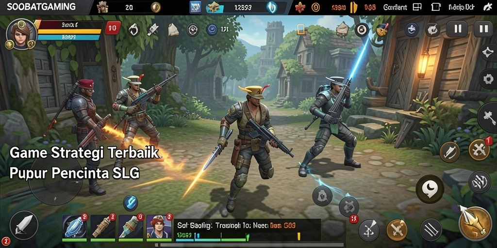Screenshot gameplay SOBATGAMING yang menampilkan pertempuran strategis.